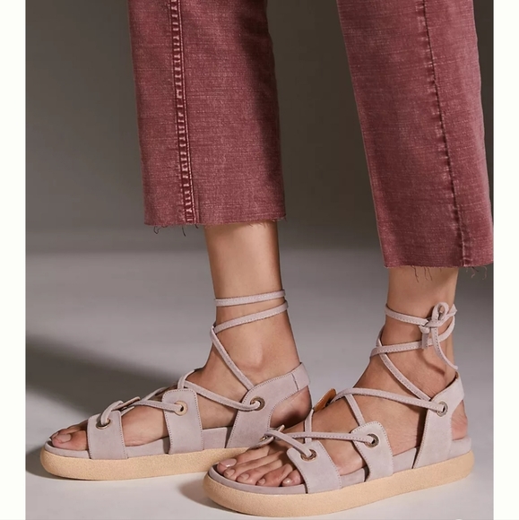 Anthropologie Tie-up Gladiator Sandals - lt.pink (nude)